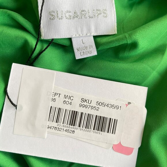 Sugarlips Green & Pink Floral One-Shoulder Maxi Dress Large - Picture 4 of 5